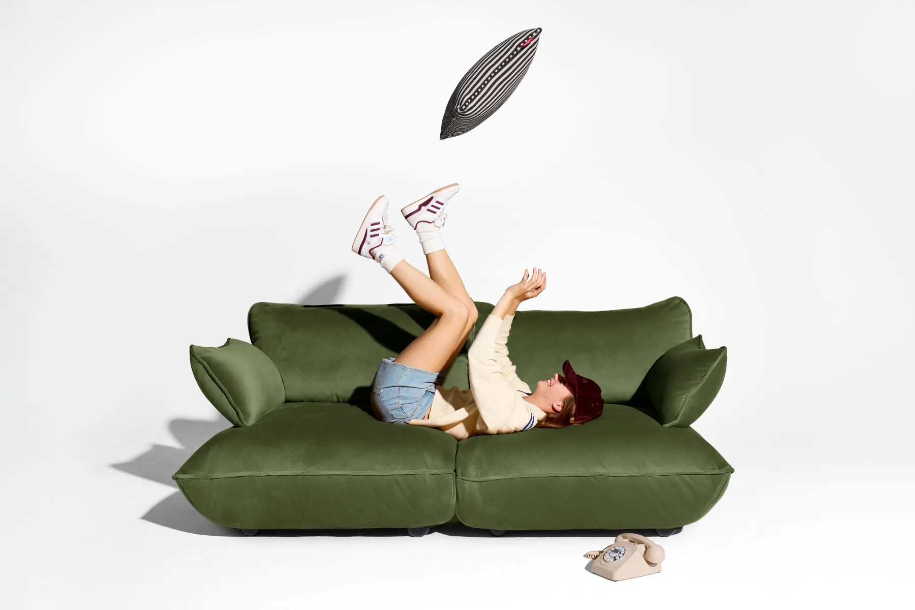 Fatboy Sumo Armrest Velvet Accoudoir, vert, 69x35 cm