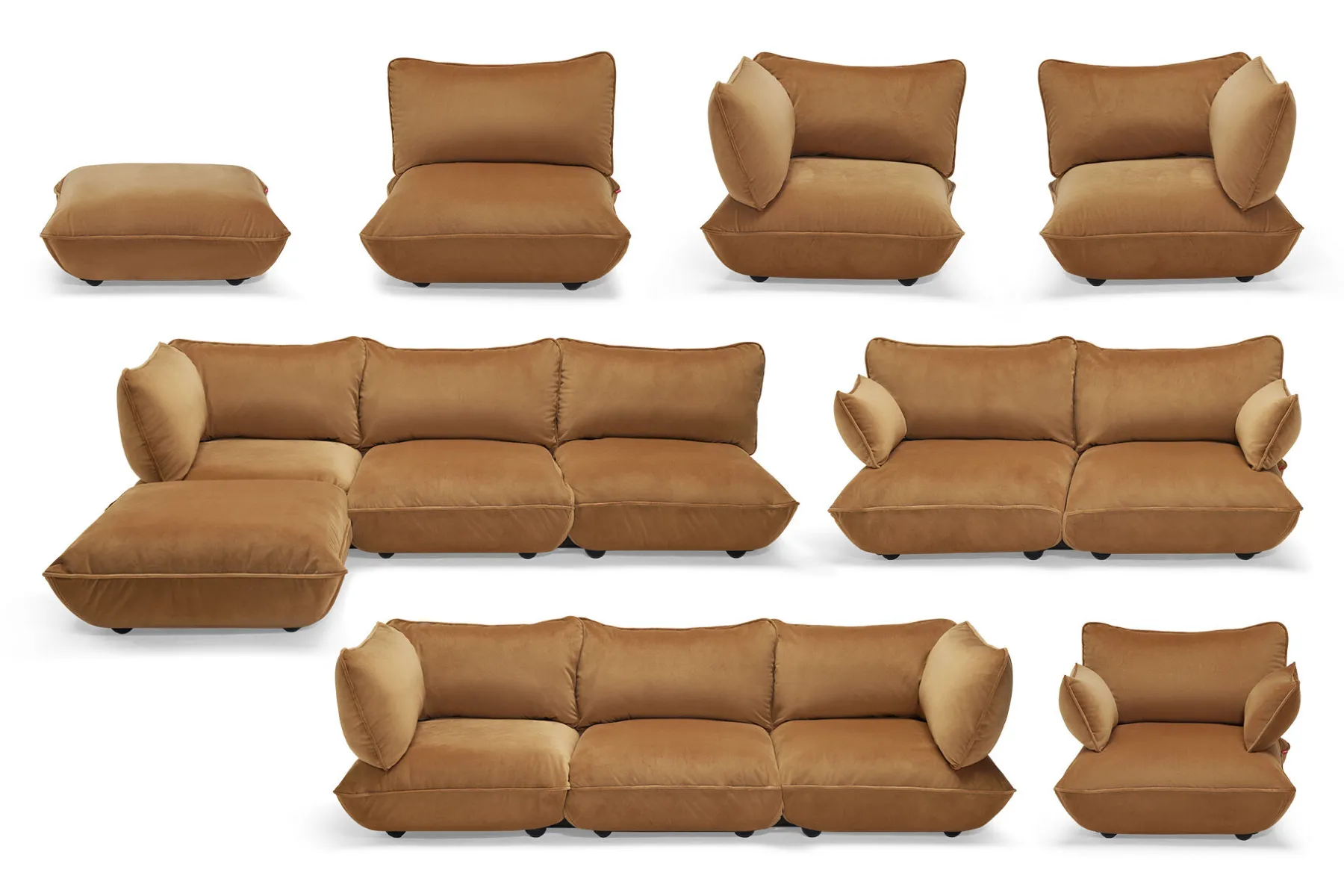 Fatboy Sumo Corner Seat Velvet Corner Seat, marron, 108x108x90 cm