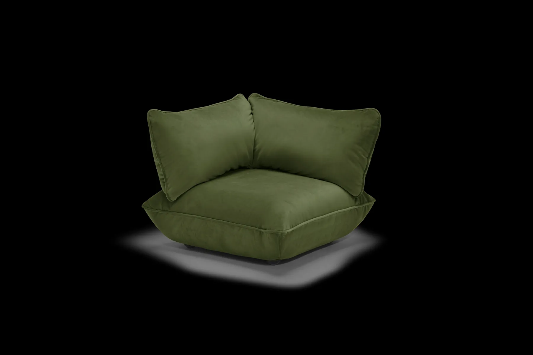 Fatboy Sumo Corner Seat Velvet Corner Seat, vert, 108x108x90 cm