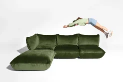 Fatboy Sumo Corner Seat Velvet Corner Seat, vert, 108x108x90 cm