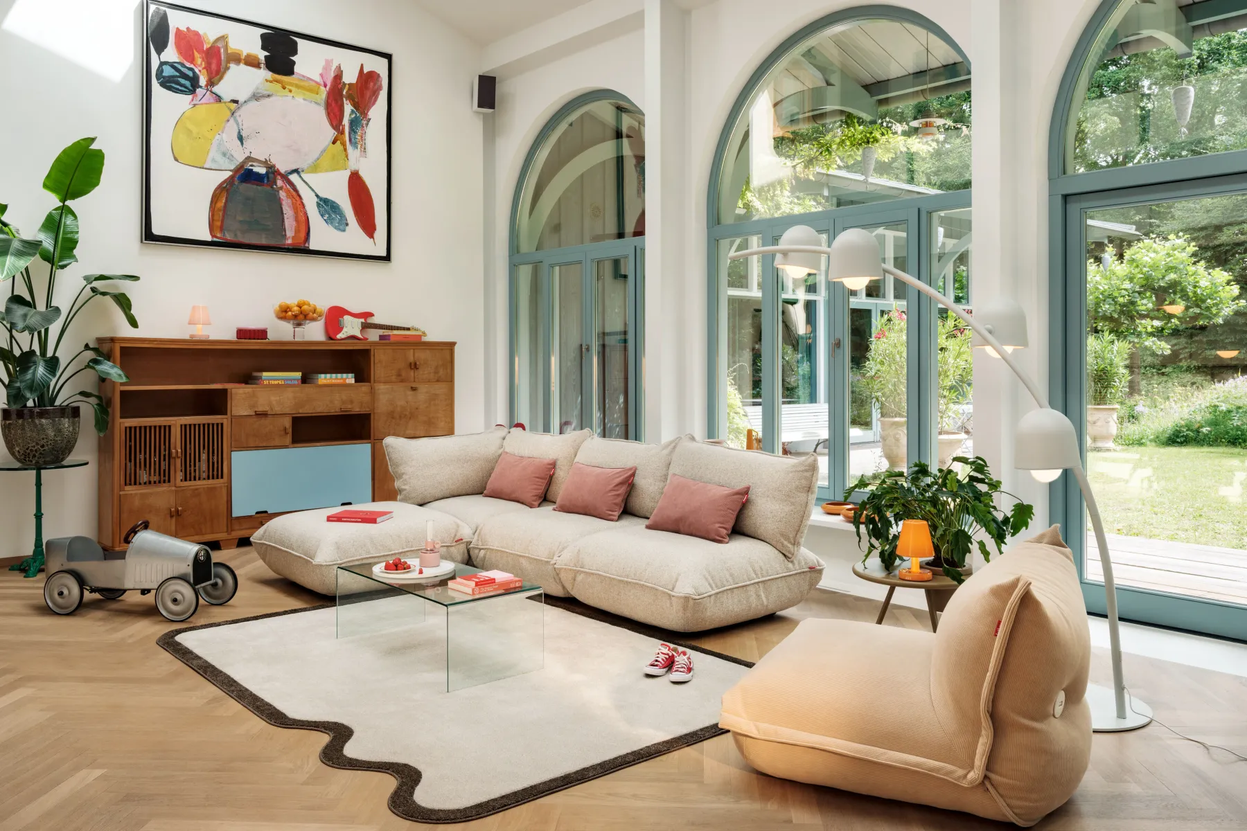 Fatboy Sumo Corner Sofa Boucle Canapé modulaire d’intérieur, 301x108x90 cm