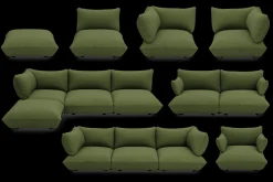 Fatboy Sumo Corner Sofa Boucle Canapé modulaire d’intérieur, 301x108x90 cm