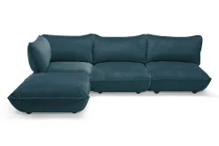 Fatboy Sumo Corner Sofa Velvet Canapé modulaire d’intérieur, 301x108x90 cm