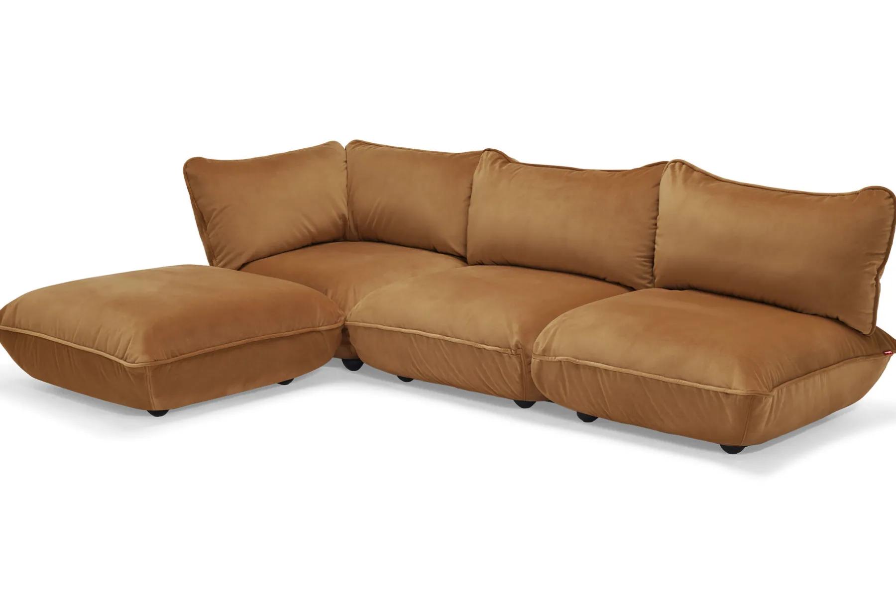 Fatboy Sumo Corner Sofa Velvet Canapé modulaire d’intérieur, 301x108x90 cm
