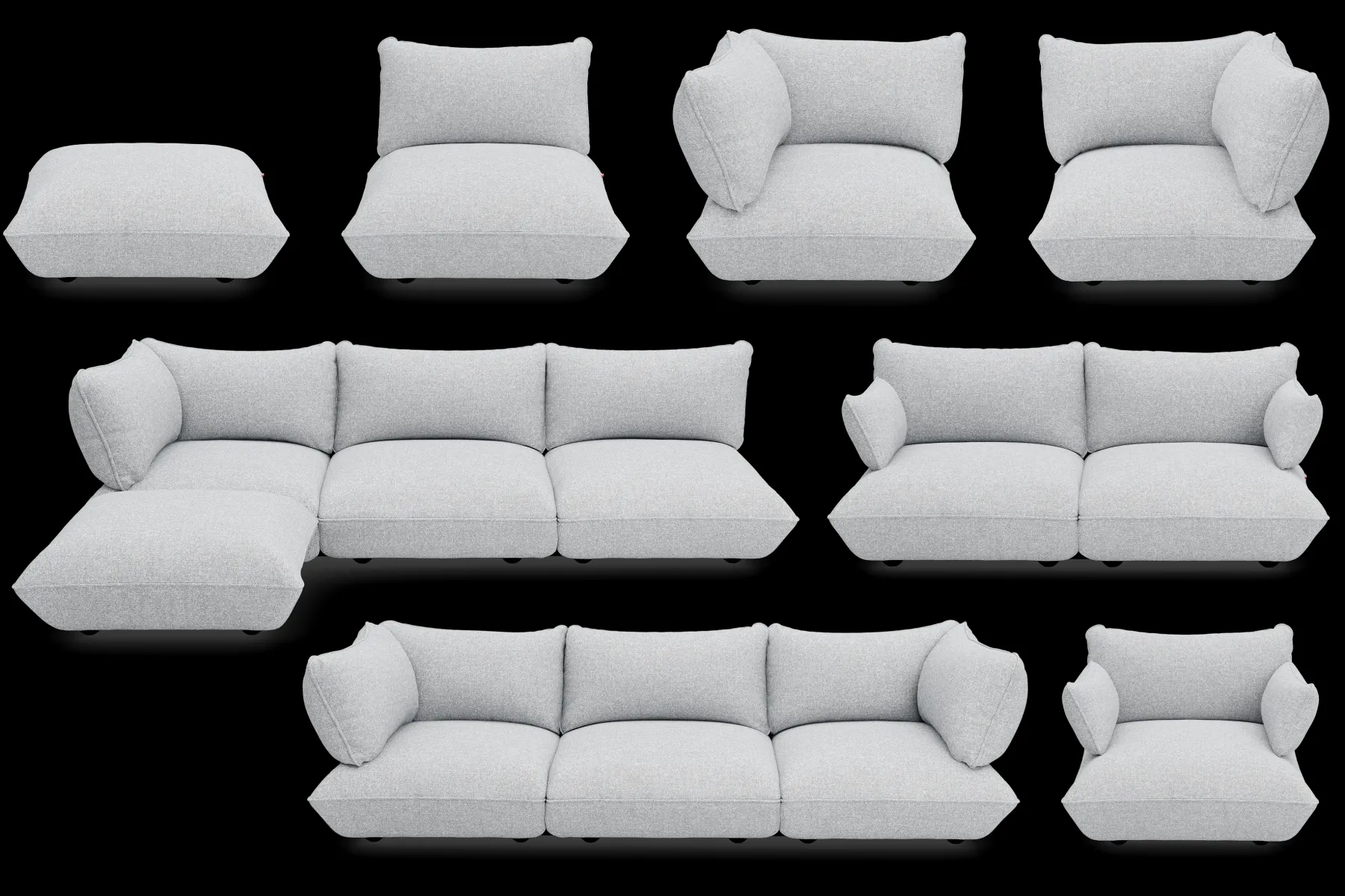 Fatboy Sumo Hocker Boucle Hocker, gris, 108x108x44 cm