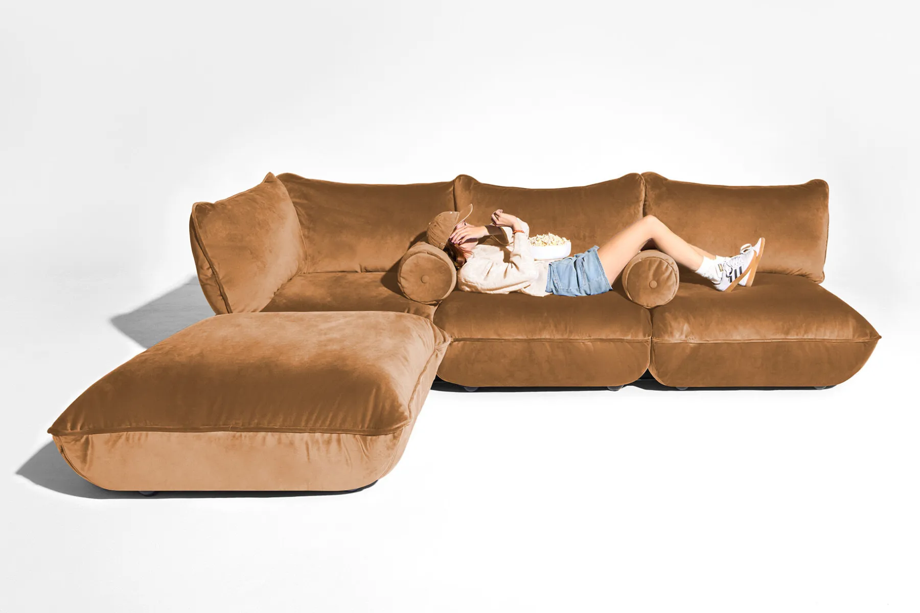 Fatboy Sumo Hocker Velvet Hocker, marron, 108x108x44 cm