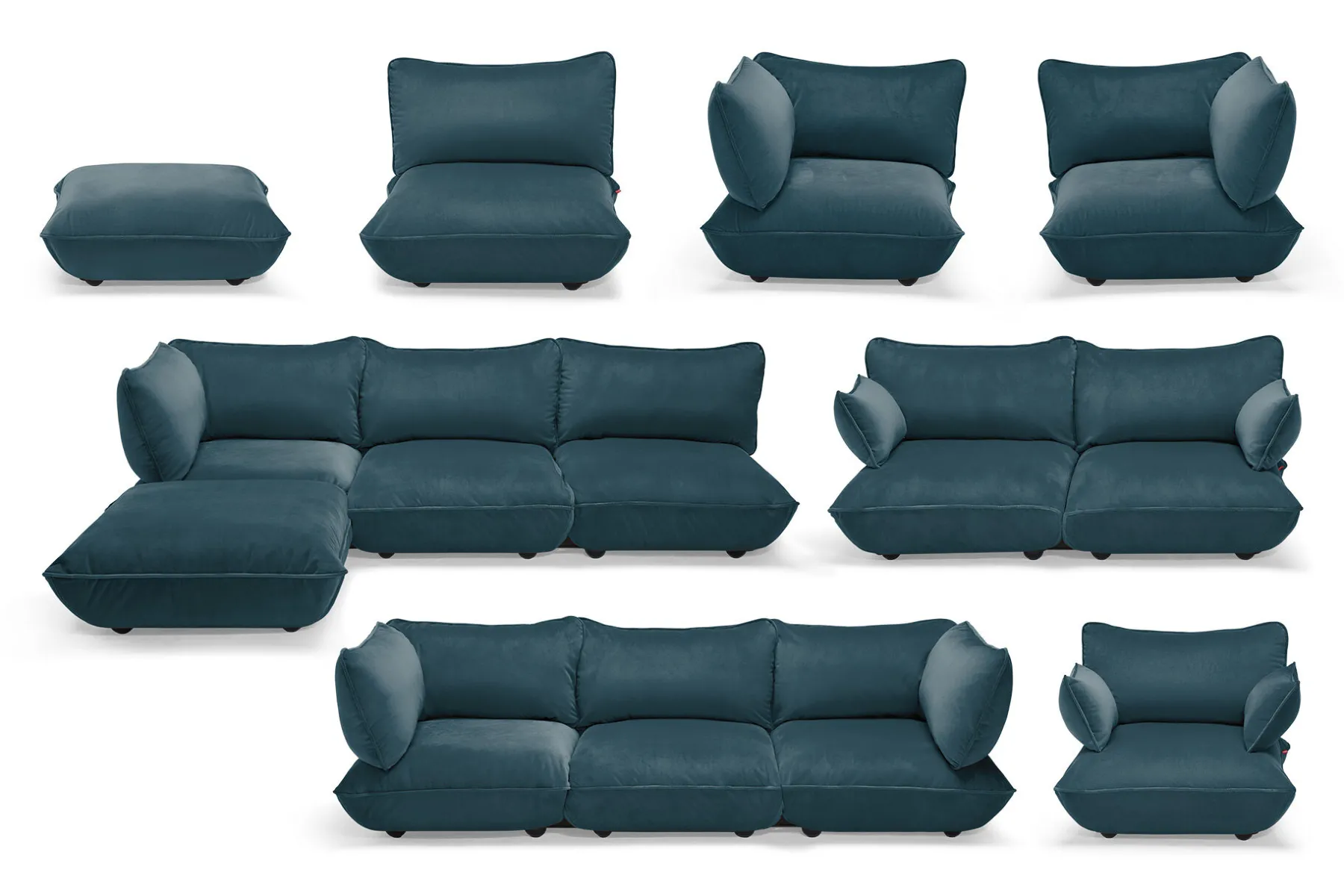 Fatboy Sumo Sofa Grand Velvet Canapé modulaire d’intérieur, 301x108x90 cm