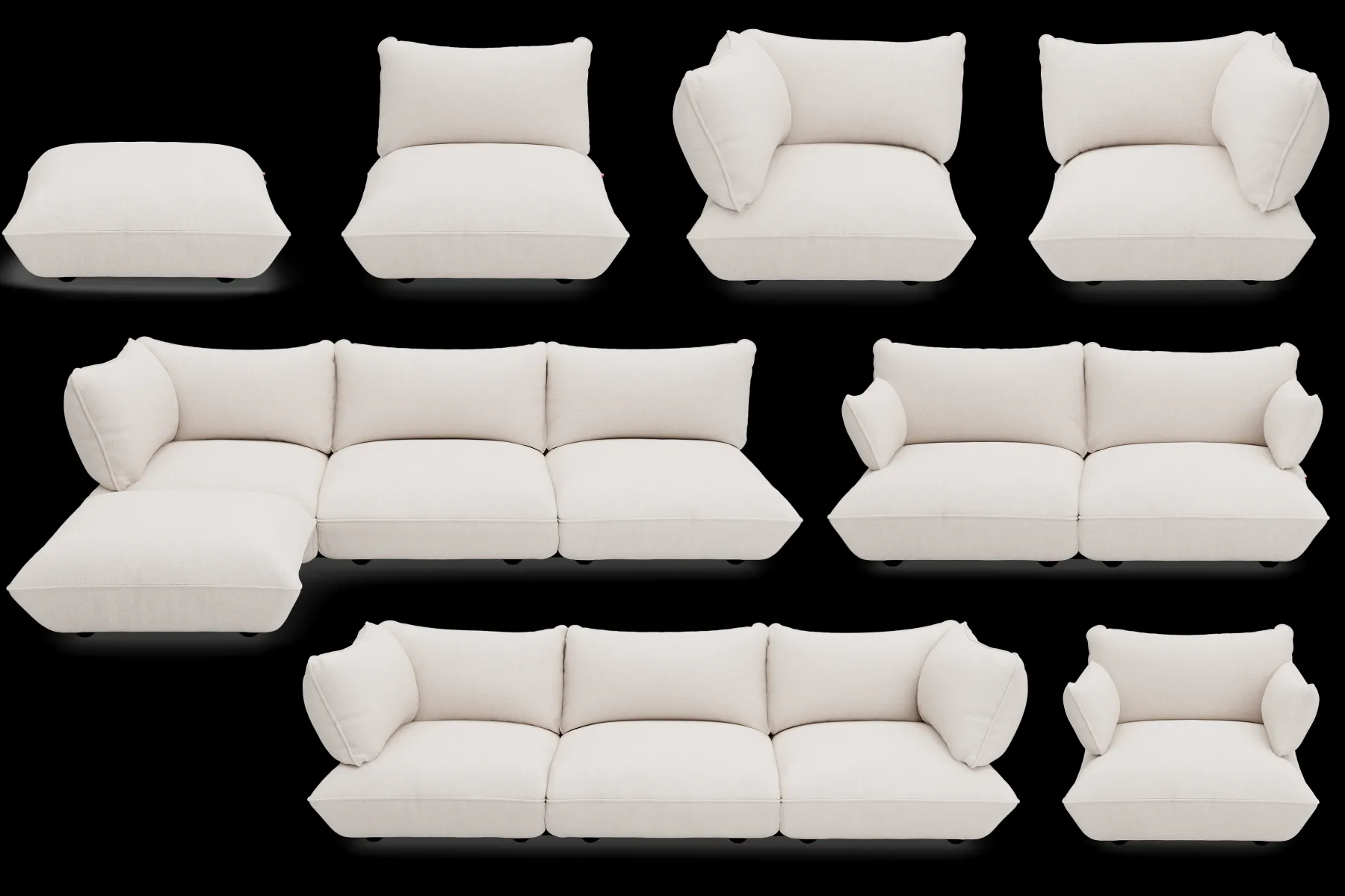 Fatboy Sumo Sofa Medium Boucle Canapé modulaire d’intérieur, 210.5x108x90 cm