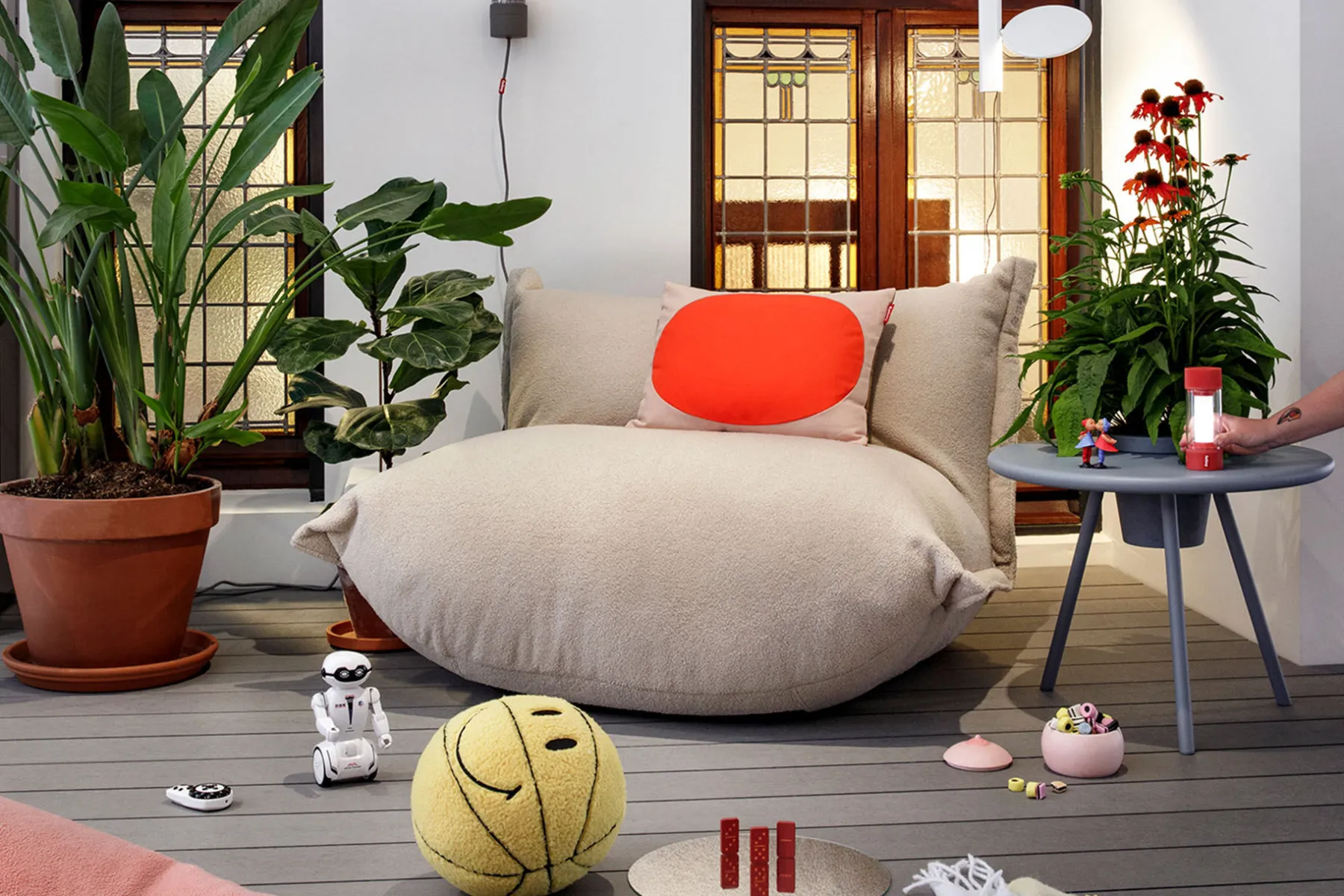 Fatboy the BonBaron Sherpa Fauteuil lounge, beige, 120x120x75 cm