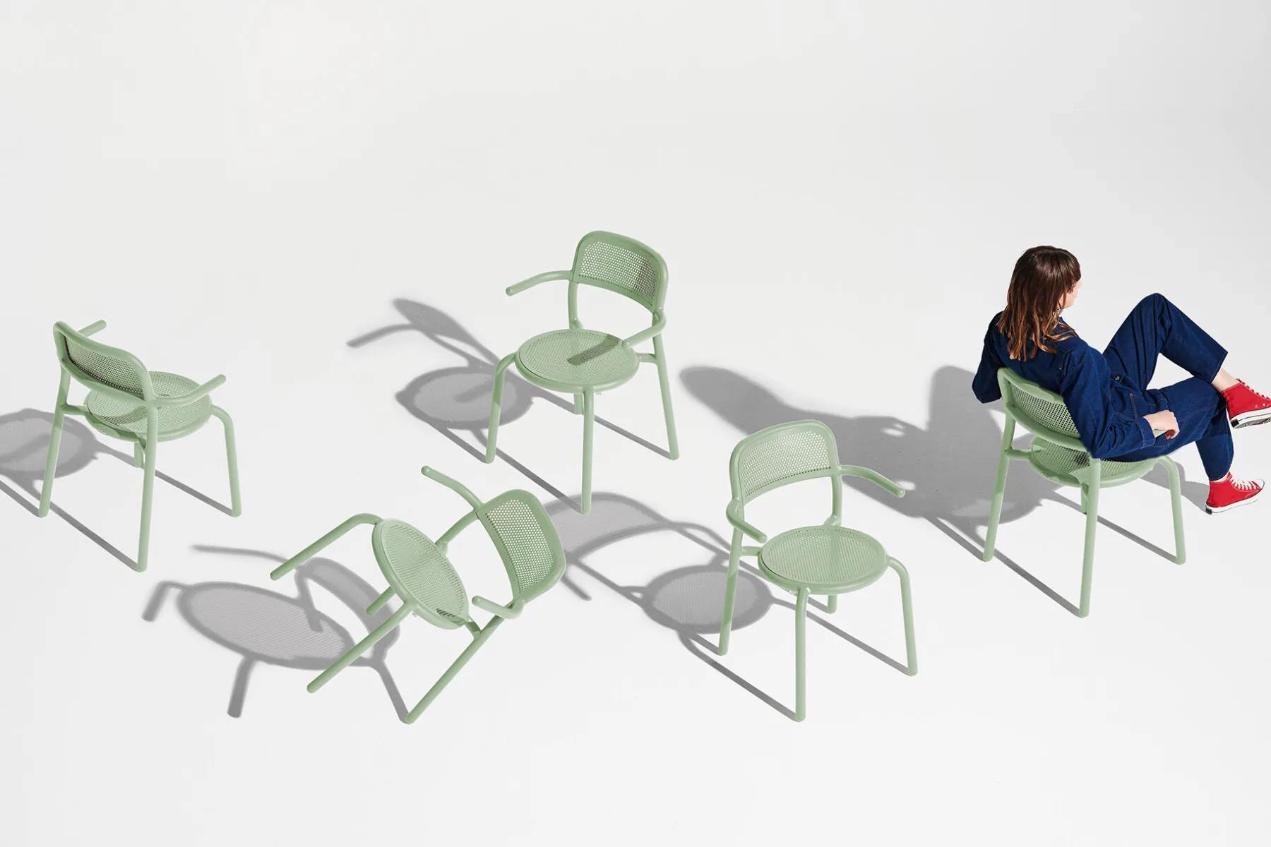Fatboy Toní Armchair Chaise de jardin avec accoudoirs, vert, 59.5x54.5x80.5 cm