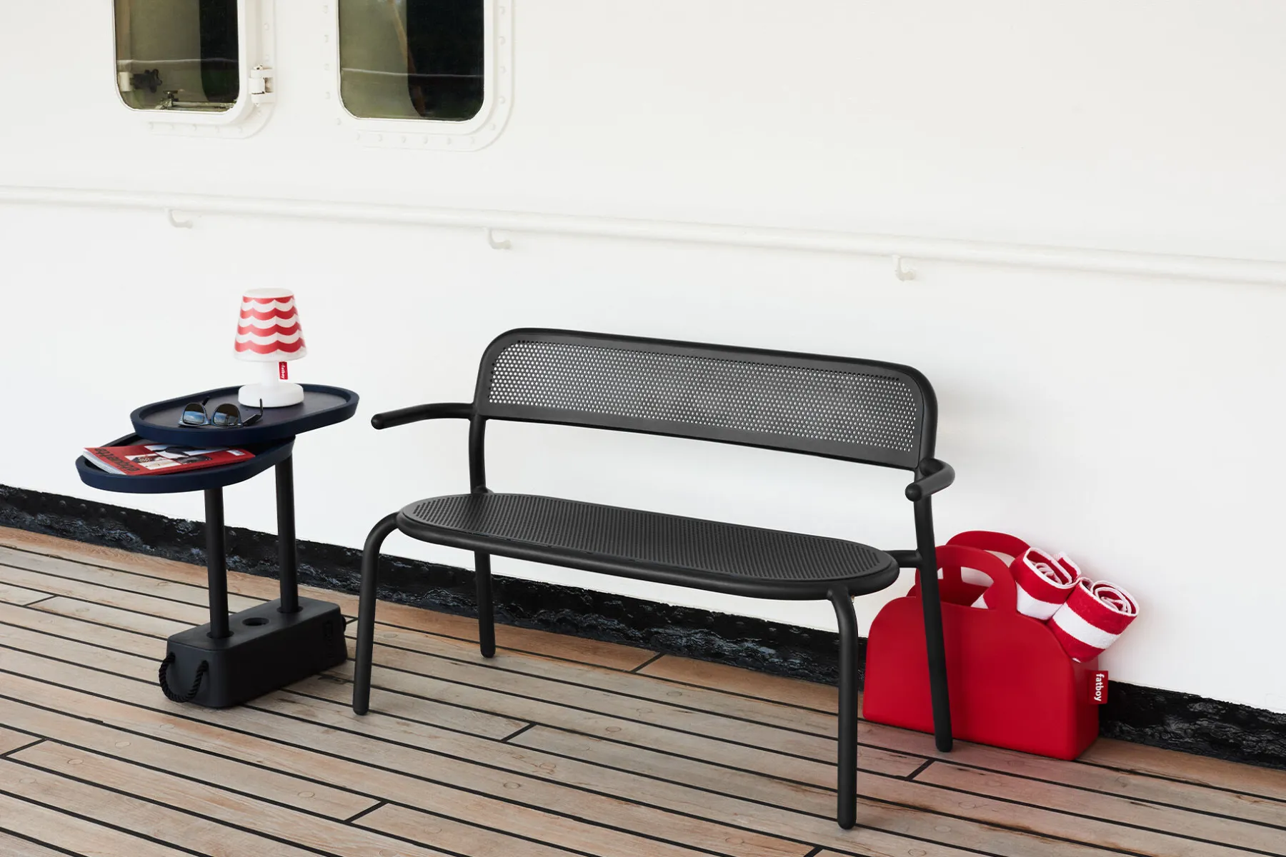 Fatboy Toní Bankski Petit banc de jardin, black, 124x53.5x79 cm
