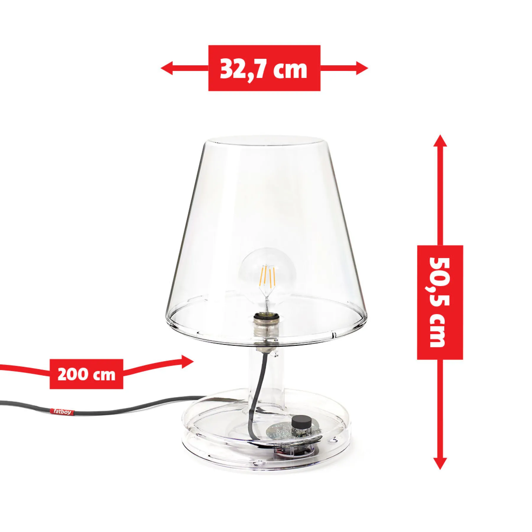 Fatboy Trans-Parents Lampe de table, 32.7x32.7x50.5 cm